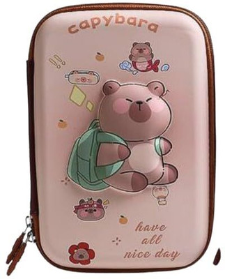 Chiransi Capybara Schoolbag 3D EVA Large Capacity Pencil Case Geometry Box(Brown)