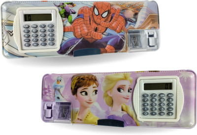 SANYA TRADERS SPIDER MAN AND BARBIE CALCULATOR GEOMETRY BOX Geometry Box(Blue, Pink)