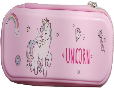 Omkara Unicorn Printed Geometry Box for Stationery Storage for Kids . Geometry Box(Pink)