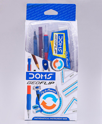 DOMS Geoflip Geometry Box-Mathematical Instrument Box Geometry Box(Blue, White)