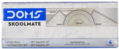 DOMS SKOOLMATE MATH. DRAW. INST. SET Geometry Box(White)