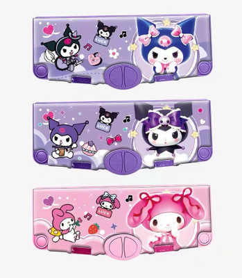 Shivom 4 Button Kuromi Geometry Compass Pencil Box with accessories Magnetic Case Geometry Box(Multicolor)