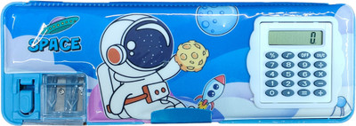 SANYA TRADERS BLUE SPACE MOON THEME CALCULATOR GEOMETRY BOX FOR KIDS Geometry Box(Multicolor)