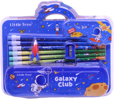 Craveon Unicorn & Space Galaxy Themed Stationary kit Combo set For Kids Geometry Box(Multicolor)