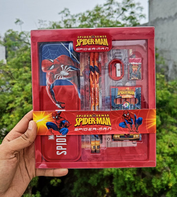 Qurbat Spiderman Printed Geometry Box For Girls/Kids/boys Stationary Set Geometry Box(Multicolor)