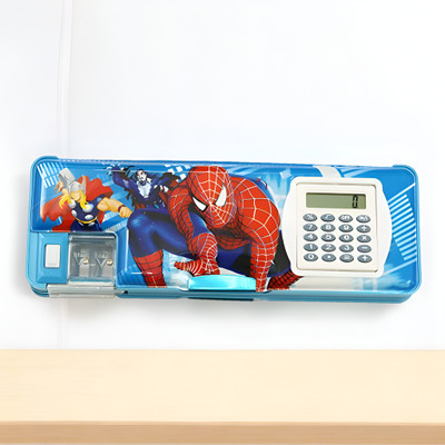 RETRIX Multipurpose Magnetic Pencil Box with Calculator, Dual Sharpener for Girls &Boys Geometry Box(Blue)