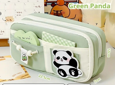 Akvanar pencil box pouch 1 Art Polyester Pencil Box(Set of 1, Green)