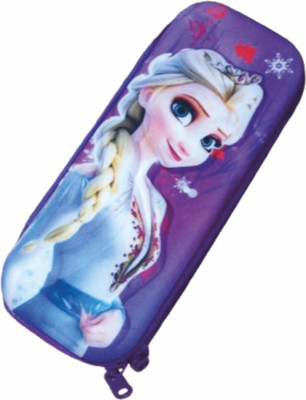 SHUANG YOU 3D POUCHES 3D cartoon Art Canvas Pencil Box(Set of 1, Purple)