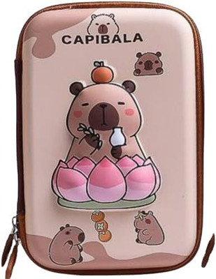Chiransi Capybara Lotus 3D EVA Large Capacity Pencil Case Geometry Box(Brown)