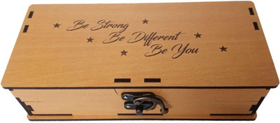 Glowbird BE STRONG BE DIFFERENT BE YOU Wooden Geometry Box Geometry Box(Brown)