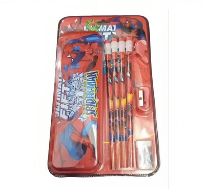 Qurbat Spiderman STATIONERY KIT Geometry Box(Multicolor)