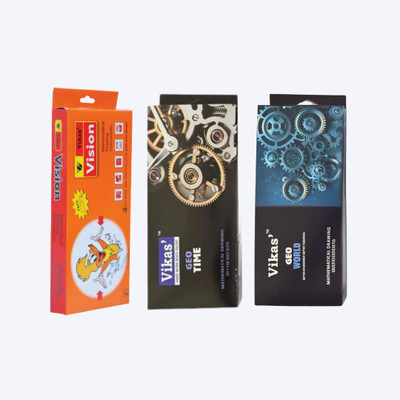 Vikas Geometry Box Combo –Vision +Geo Time + Geo World | Instrument Boxes for Students Geometry Box(Multicolor)