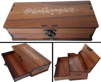 Glowbird Remember Wooden Geometry Box Geometry Box(Brown)