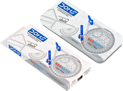 DOMS Geomatic Geometry Box | Durable & Rust-Free Tools | Ideal for Students Geometry Box(Multicolor)