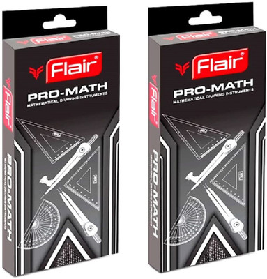 FLAIR Pro-Math Mathematical Drawing Instrument Geometry Box(Black)