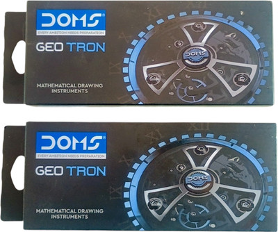 DOMS Geo Tron l Mathematical Drawing Instrument l Pack of 2 Geometry Box(Black)