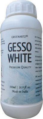 GREENARTZ 500ml Gesso White Acrylic oil painting surface medium White Gesso for Canvas, Panels, Temperas(Semi-liquid 500 ml)