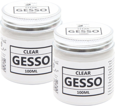 LITTLE BIRDIE Clear Gesso 100Ml x 2, Set of 2 Clear Gesso for Paint Formulations(Semi-liquid 200 ml)