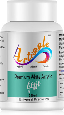ARTIGGLE Acrylic Premium White Geso White Gesso for Canvas, Digital Imaging, Oil Painting, Paint Formulations, Panels, Portraits, Temperas(Liquid 250 ml)