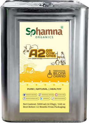 sohamna organics Premium A2 Gir Cow, Cultured Desi Ghee Ghee Tin(5 L)
