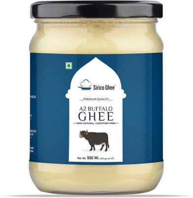 Sirico Ghee Sirico Pure A2 Buffalo Ghee Traditional Curd Churned Lab Tested Grass Fed Ghee Ghee Glass Bottle(500 ml)