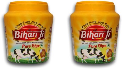 brij gwala Bihari ji 500 ml pack of -2 Ghee 1000 g Mason Jar(Pack of 2)