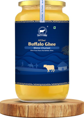 Go Fresho Desi Buffalo Ghee | Vedic Bilona Churned | Farm Fresh & Pure Ghee Glass Bottle(500 ml)