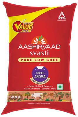 Aashirvaad Svasti Pure Cow Ghee 1 Ltr Supermart Location Specific For Rs. 499 @ 37% off