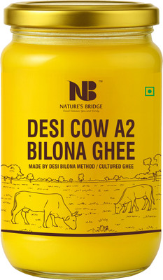 Nature's Bridge A2 Desi Cow Ghee (250 ml) | Traditional Bilona Method A2 Cow Ghee | Grassfed Glass Bottle(250 ml)