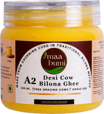 MAABUMI A2 Desi Cow Bilona Ghee 500 ml Ghee Plastic Bottle(500 g)