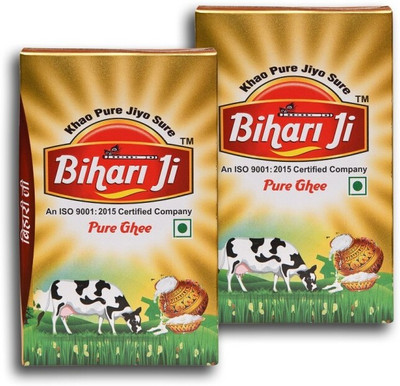 brij gwala Bihari ji Pure Desi Ghee - Desi Ghee with Rich Aroma Ghee Tetrapack(500 ml, Pack of 2)