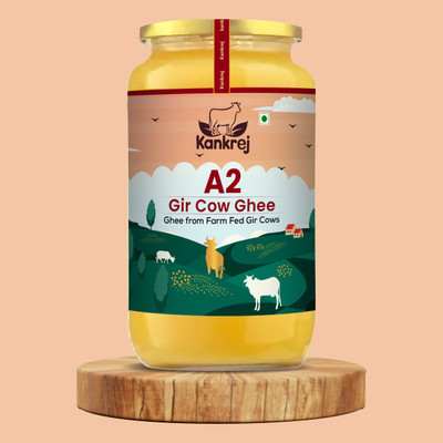kankrej A2 Desi Gir Cow Ghee | Desi Cow Ghee | Vedic Bilona Method | Hand Churned Ghee Glass Bottle(500 ml)
