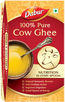 Dabur Rich Aromatic 100% Pure Cow Ghee for Cooking & Traditional Homemade Recipes Ghee Tetrapack(900 ml)