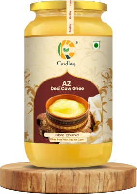 CURDLEY A2 Desi Pure Handmade Cow Ghee | Vedic Bilona Method Ghee Glass Bottle(1000 ml)