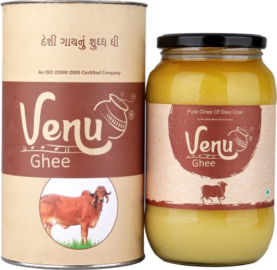 venu A2 Ghee Made From Desi Cow Milk by Traditional Churning Bilona Method Ghee 1000 ml Glass Bottle