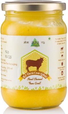 Agna A2 Desi Cow Ghee - HAND CHURNED FROM CURD Ghee 250 ml Glass Bottle