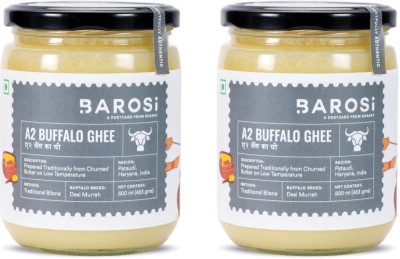 BAROSI A2 Buffalo Ghee 500 ml Glass Bottle(Pack of 2)