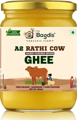 The Bagdis A2 Desi Rathi Cow Ghee | Hand-Churned Bilona | Pure & Healthy Ghee Glass Bottle(500 ml)