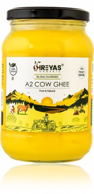 Shreyas Organic Premium A2 Gir And Desi Cow Ghee | Vedic Bilona Method Ghee | Churned from Curd| Ghee 500 ml Glass Bottle