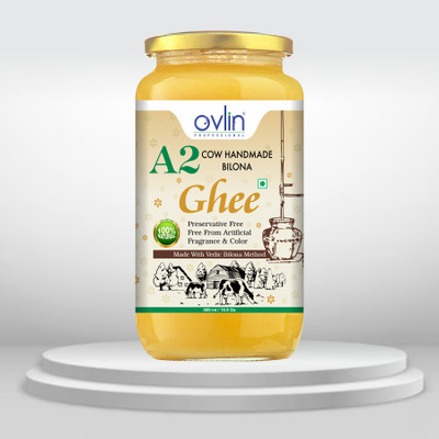 Ovlin A2 GHEE MADE FROM DESI COW MILK BY TRADITIONAL Ghee Glass Bottle(500 ml)