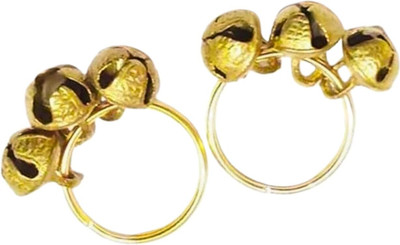 junglibilli Finger Ring Clapping Ghungroo Brass Pooja Bell(Gold, Pack of 2)