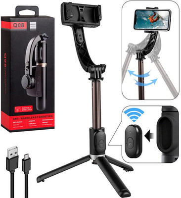Jaggo Lal Q08 Gimbal Stick (Black)- 12W Power Output 3 Axis Gimbal for Mobile, Camera(3kg)