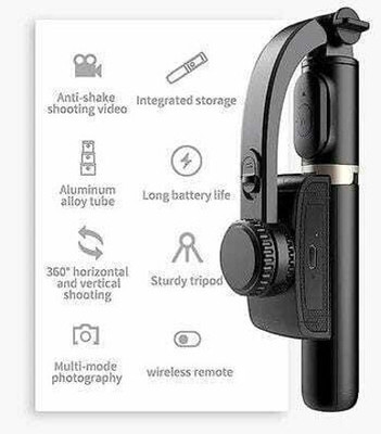Jaggo Lal Q08 GIMBAL-Black Sleek Design 3 Axis Gimbal for Mobile, Camera(3kg)