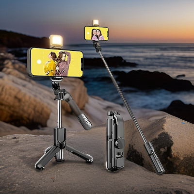 Clairbell AP0_R1S Bluetooth Selfie Sticks with Remote and Selfie Light Single Gimbal for Mobile(10)