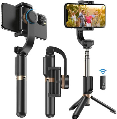 technofill Q08 Camera & Mobile, tripod with Selfie Stick with Mobile Holder Foldable Single Gimbal for Camera, Mobile(Load Capacity 3 kg)