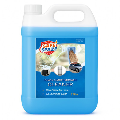 SafeSpaze Glass Cleaner 5L Ultra Shine Formula 3x Sparkling Clean Premium Quality(5 L)
