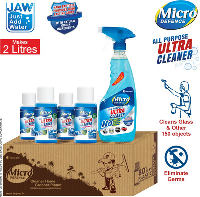 MicroDefence Glass Cleaner & All Purpose Cleaner|Cleans over 150 Objects|4x50ml Conc makes 2L(4 x 50 ml)