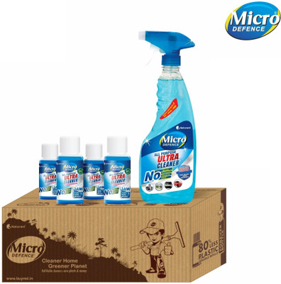 MicroDefence Glass Cleaner & All Purpose Cleaner|Cleans over 150 Objects|4x50ml Conc makes 2L(5 x 40 ml)