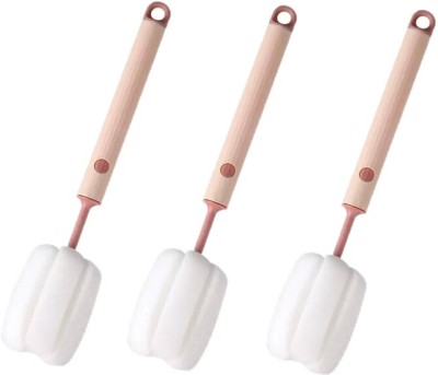 DCELLA Bottle Cleaning Brush Foam Brush Sponge Wet & Dry Broom-Multicolor (Pack of 03)(3 x 1 L)