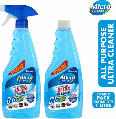 MicroDefence All Purpose Glass Cleaner|Cleans Glass,Mirror,TV,Kitchen,Wood & Over 150 objects(2 x 500 ml)